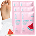 QUIYUM 6 Pairs Watermelon Foot Mask, Moisturizing Booties for Dry Skin