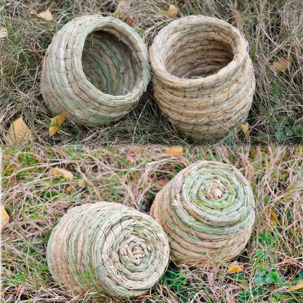 Hamiledyi Bird Nest Grass Bird Hut Outdoor Hanging Birdhouse Canary Nest