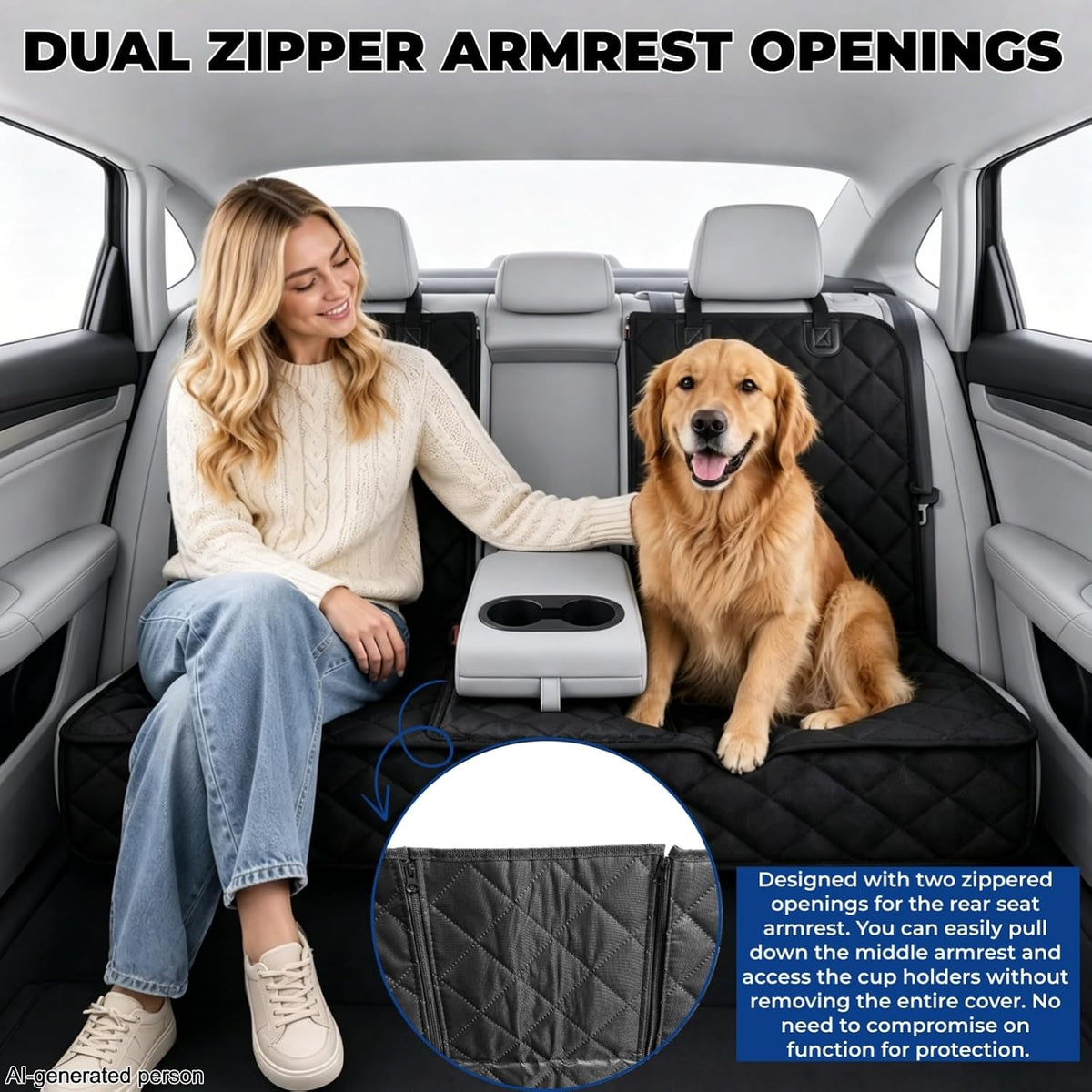 Car Back Seat Cover for Dog,Waterproof Nonslip Car Seat Protector