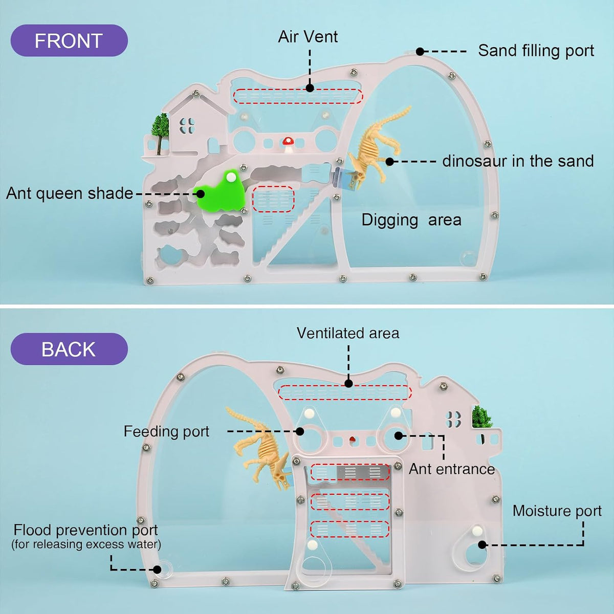 Ant Farm Castle Habitat, Ant Colony Observation Kit