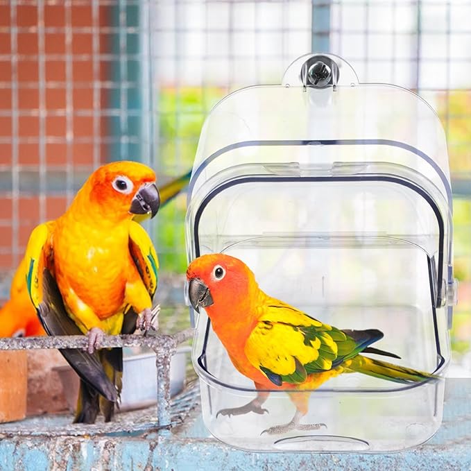 Bird Bath for Cage Transparent Bird Bathtub Hanging Portable Shower Pool - Image 3