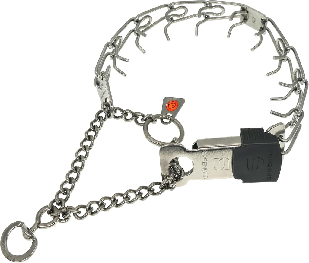 Herm Sprenger Prong Collar with Quick Release ClicLock Buckle for Small Medium Dogs Stainless Steel No Pull Collar | Pinch Collar for Dog Training Made in Germany (16in x 2.25mm)