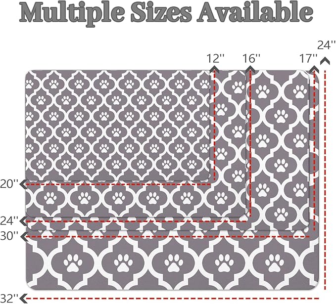 Dog Food Mat 24X32 Inch Pet Feeding Absorbent Mats - Image 4