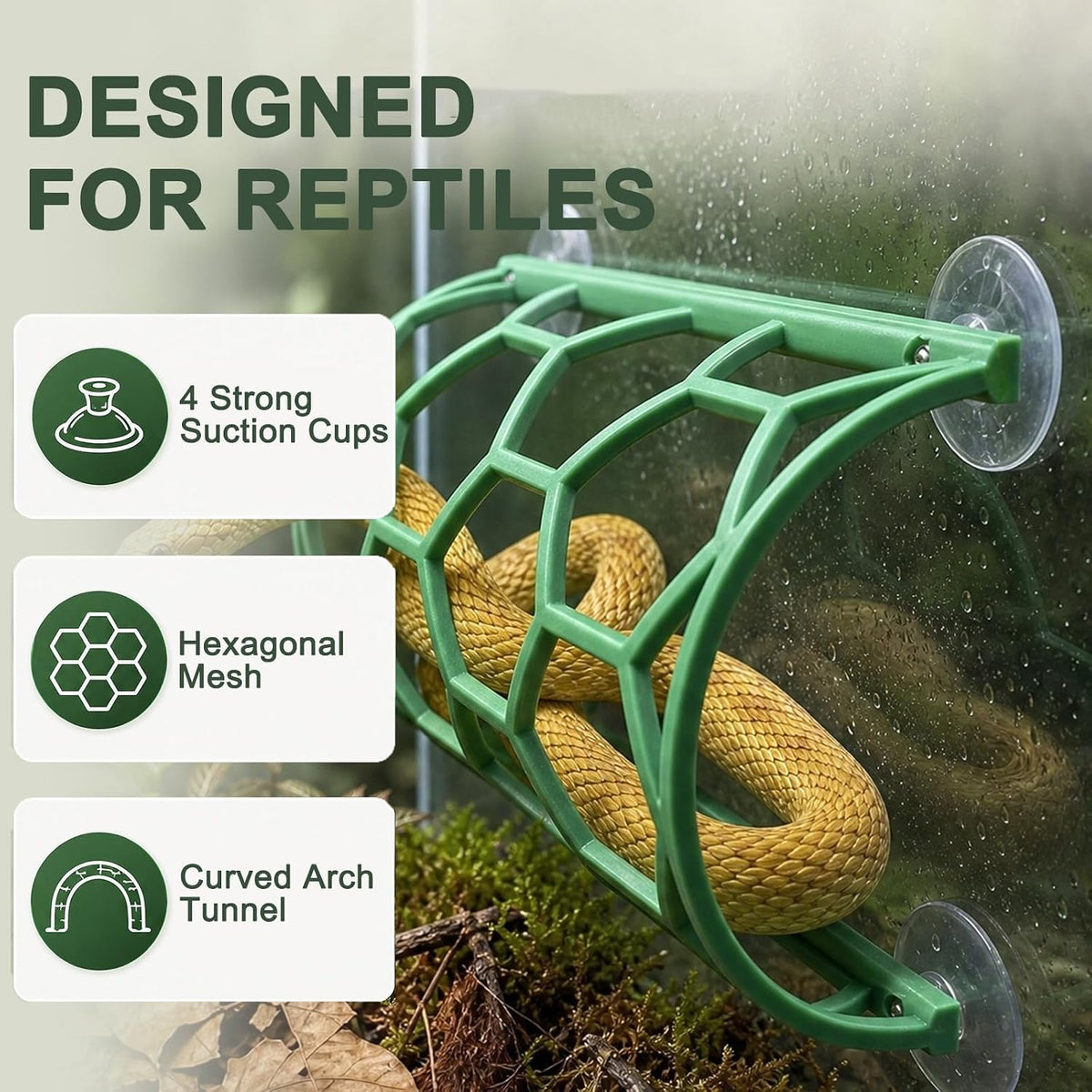 2 Pack Reptile Honeycomb Climbing Shelf, Green & Black