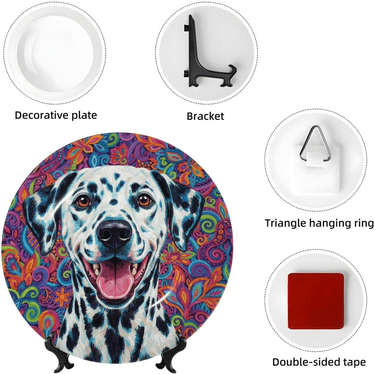 TOMASLINK Dalmatian Memorial Wall Decor Plate, Dog Memorial Gift, Pet Remembrance Wall Art Plate for Dog Mom and Pet Lovers