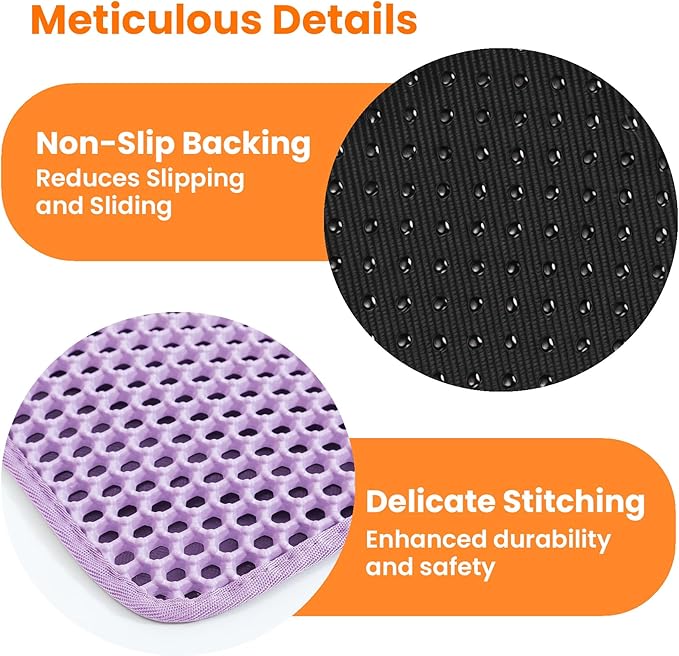 Cat Litter Mat, 24x18 Inches Large Double Layer Honeycomb Cat Litter Trapping - Image 8