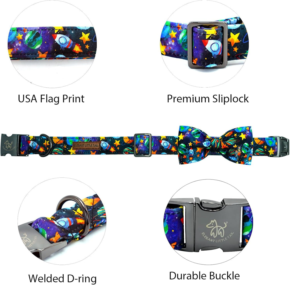 Dog Collar, Boy Pet Collars Blue Durable Soft Bow