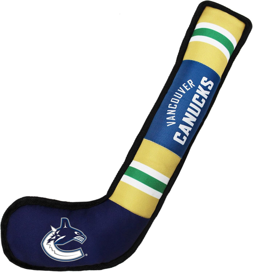 Pets First Dog Toy Tough Nylon with Inner Squeaker Licensed by NHL Boston Bruins Hockey Stick Toy for Dogs & Cats. Play Hockey with Your Pet with This Licensed Dog Tough Toy