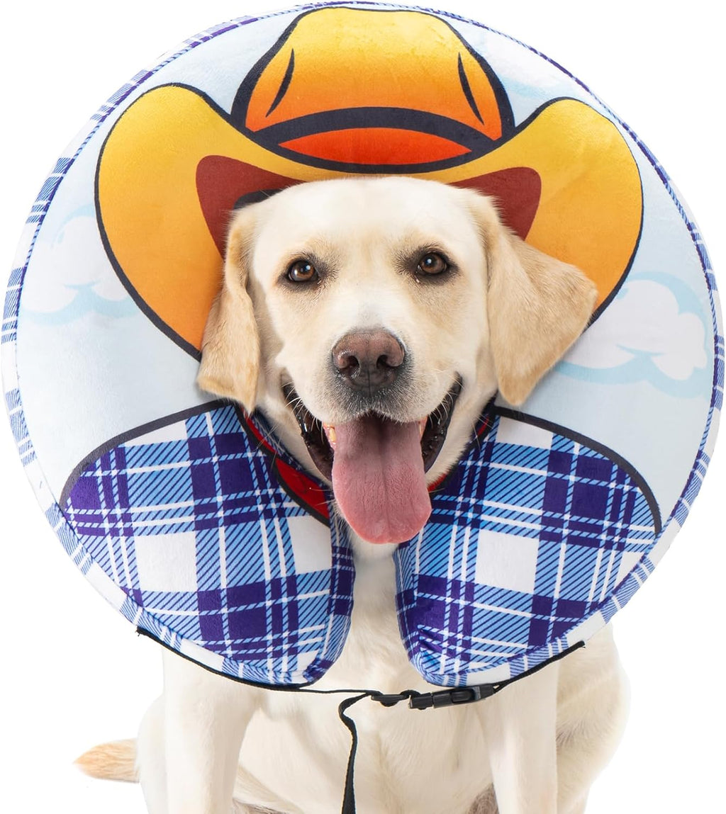 Avont Inflatable Cowboy Dog Cone Collar, Soft Recovery E-Collar