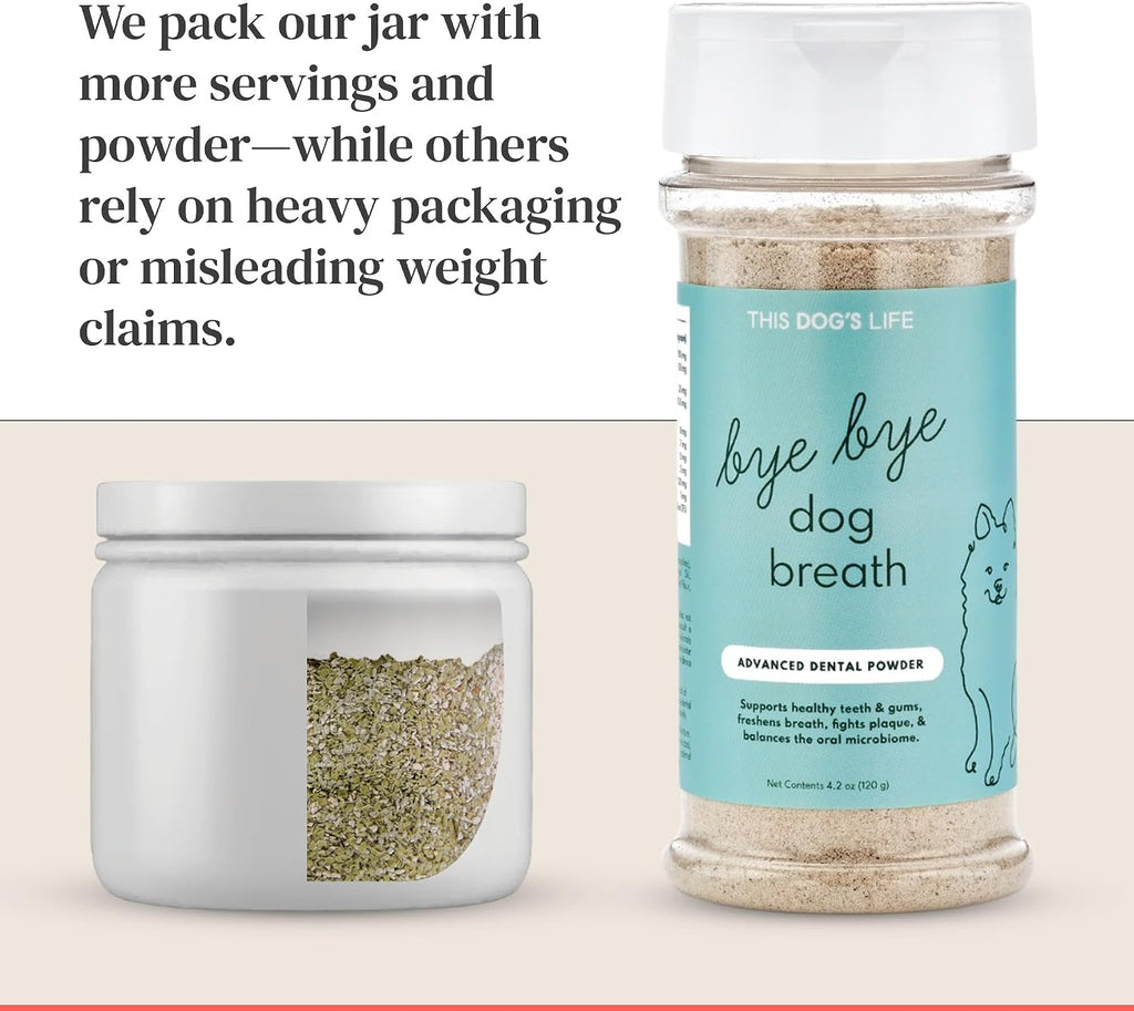 Dog Dental Powder - Cleans Teeth, Freshens Breath, Fights Plaque and Tartar