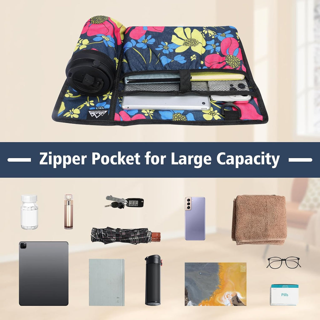 SupreGear Walker Bag with Cup Holder, Water-Resistant Storage Organizer with Multiple Pockets and Adjustable Straps, Foldable Walker Accessories for Seniors