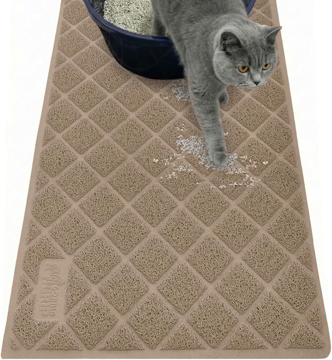 GORILLA GRIP Cat Litter Box Mat, Water Resistant, US Designed Kitty Litter by GorillaGrip