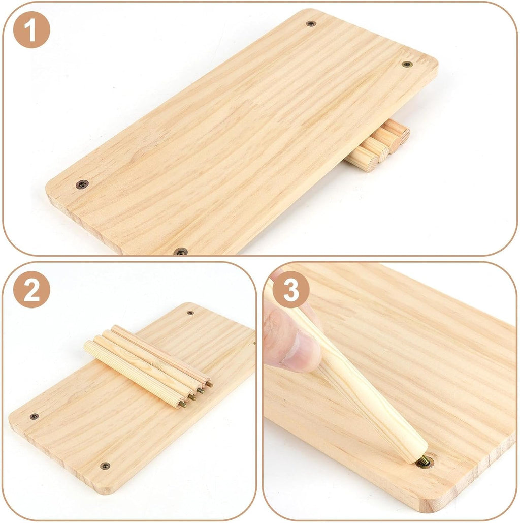 2 Sets Solid Wood Hamster Platform & Corner Platform, Small Pet Cage Accessories for Dwarf Syrian Hamsters Gerbils Mice Degus