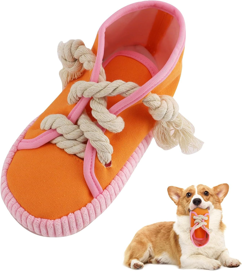 vocheer Dog Chew Toy, Dog Toys to Keep Them Busy Durable Teething Shoe Interactive Squeaky Puppy Toy,Small,Medium Breze, Machine Washable, Pink