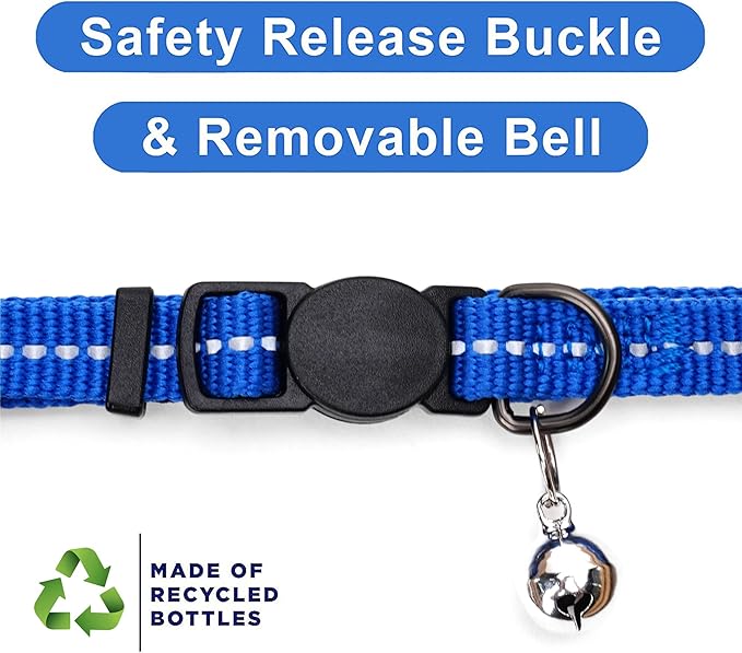 Pawtitas Recycled Blue Reflective Cat Collar – Eco-Friendly Breakaway Safety - Image 6