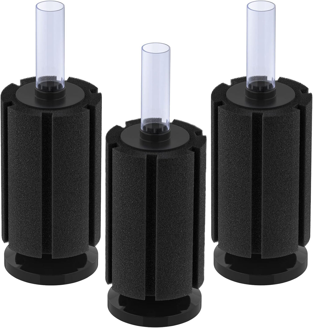 Pawfly Aquarium Bio Sponge Filter Quiet Betta Fry Shrimp and Small Fish Foam Filter for Fish Tanks up to 20 Gallons, 3 Pack
