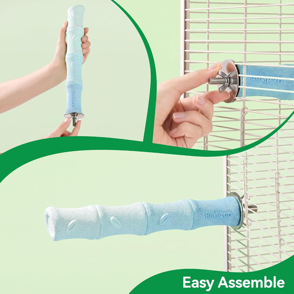 Large Parrot Perch, Bird Nails & Beak Grinding Bird Perch for Cage-Blue