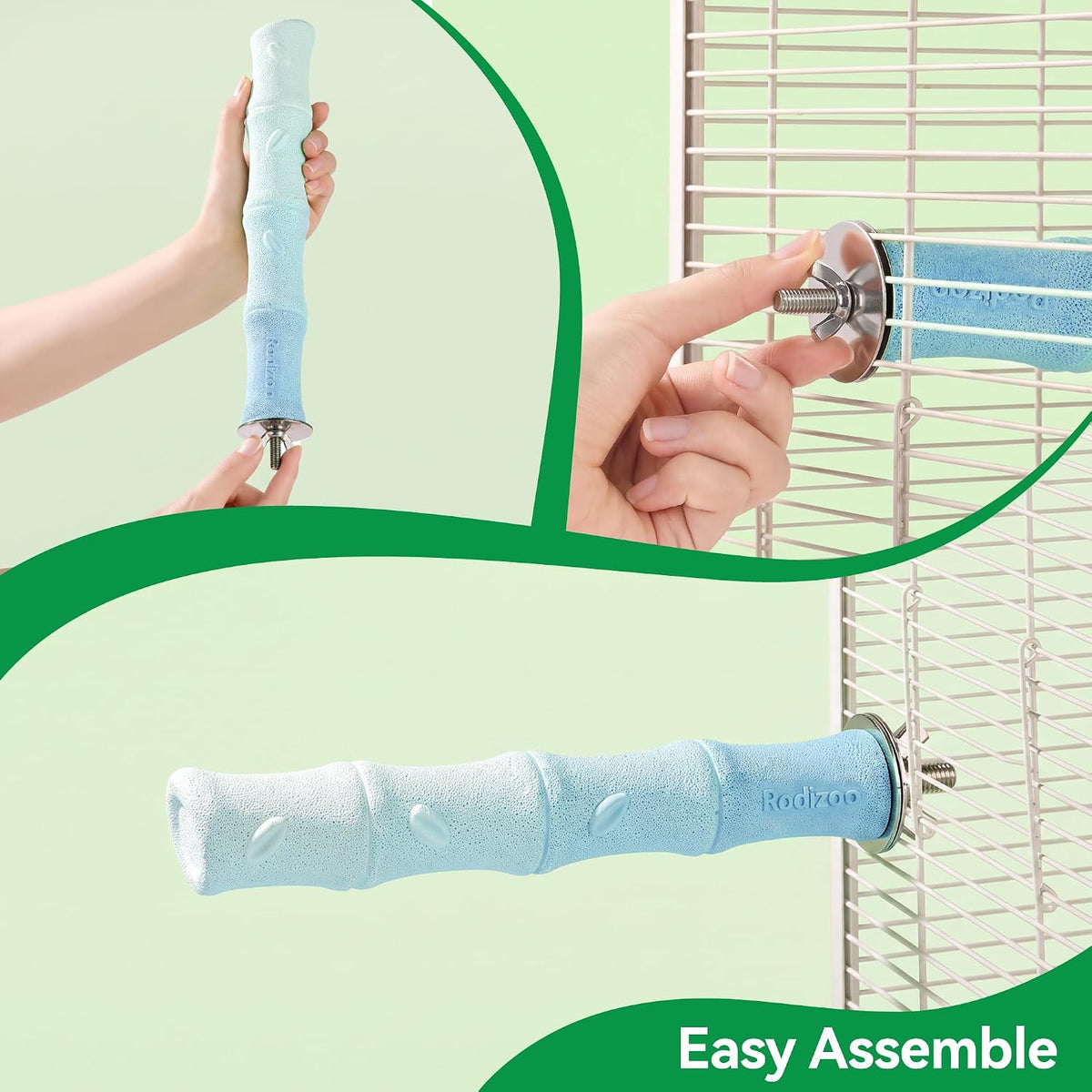 Large Parrot Perch, Bird Nails & Beak Grinding Bird Perch for Cage-Blue