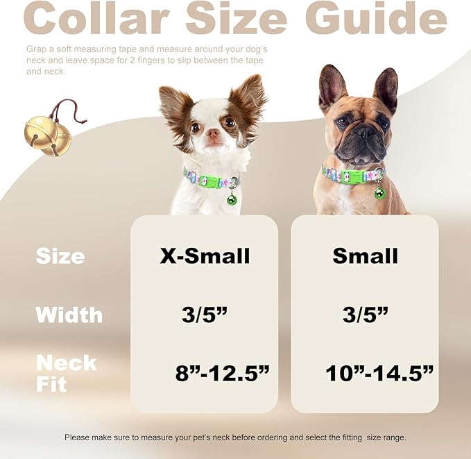 Small Dog Collar with Bell，Nylon - Image 3