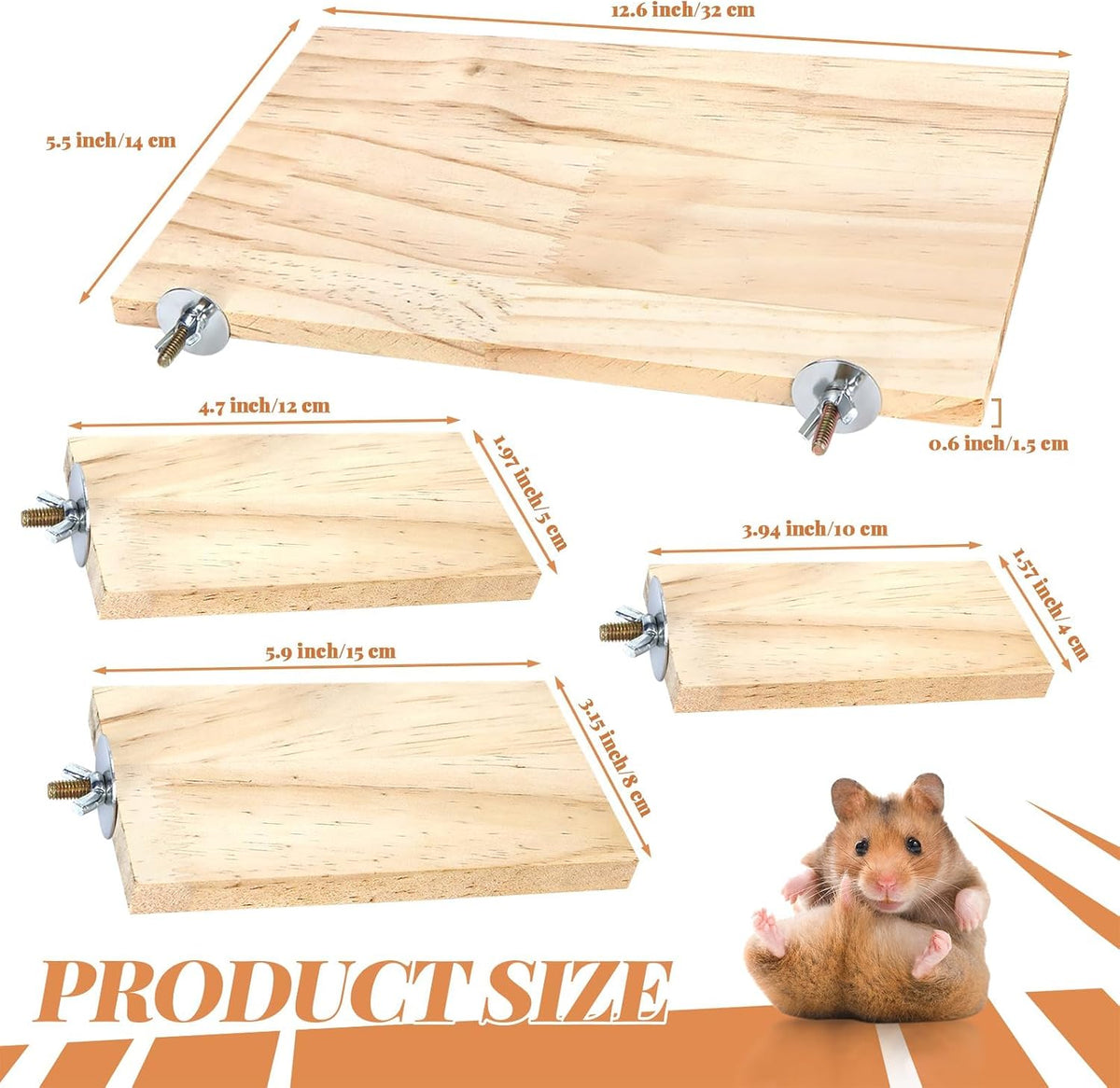 4-Size Wooden Bird Platforms and Corner Perches for Cages