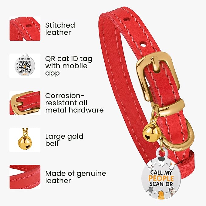 BRONZEDOG Leather Cat Collar - Image 2