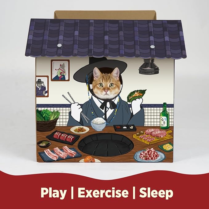 SMILE PAWS Cat Beds for Indoor Cats, Cardboard Cat House - Image 4