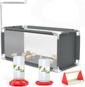 Indoor Chick Brooder Kit, 10.6 ft³ Habitat for Chicks, Ducklings & Quail, Stainless Frame, Waterproof Breathable Oxford, Includes Feeder, Waterer and Perch, 47.2"x19.7"x19.7"
