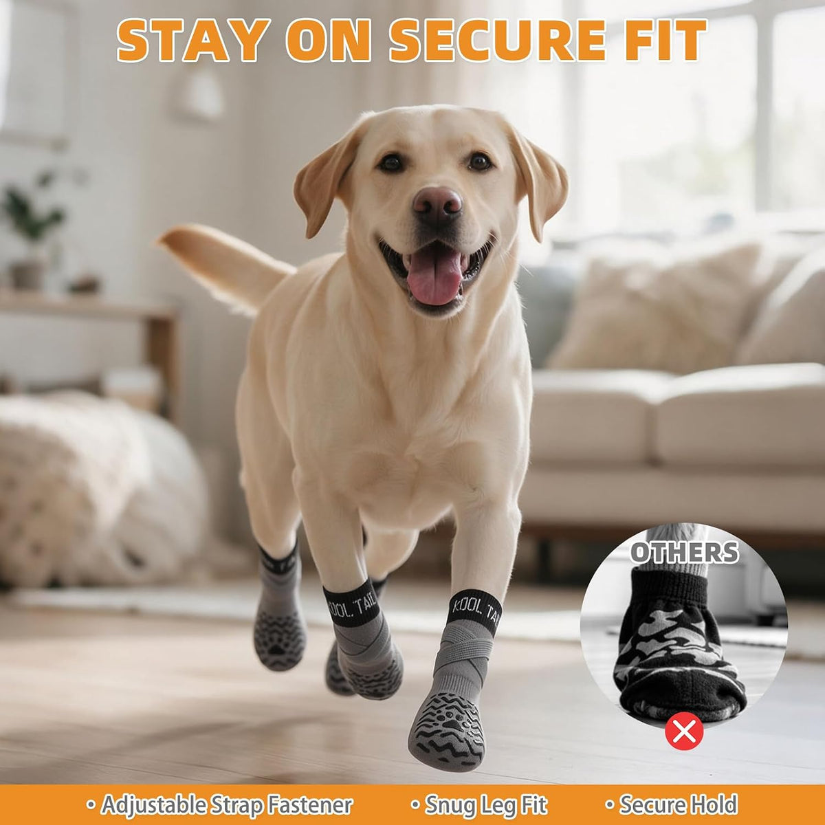KOOLTAIL Non Slip Dog Socks to Prevent Licking Paws, Shoes for Hot Pavement