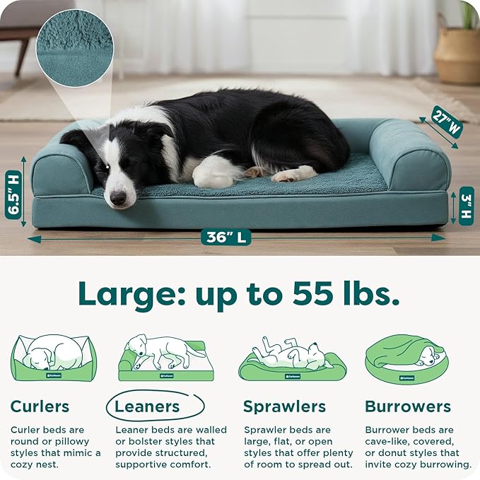 FurHaven Orthopedic Dog Bed for Large Dogs, Sofa Contour Mattress - Image 3