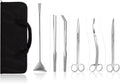 Aquascaping Tools 7 in 1 Kit Aquarium Plant Scissors Tools Set Curved & Waved Scissor Tweezers Spatula Stainless Steel Anti Rust Tools for Fish Tank Cleaning Plant Trimming