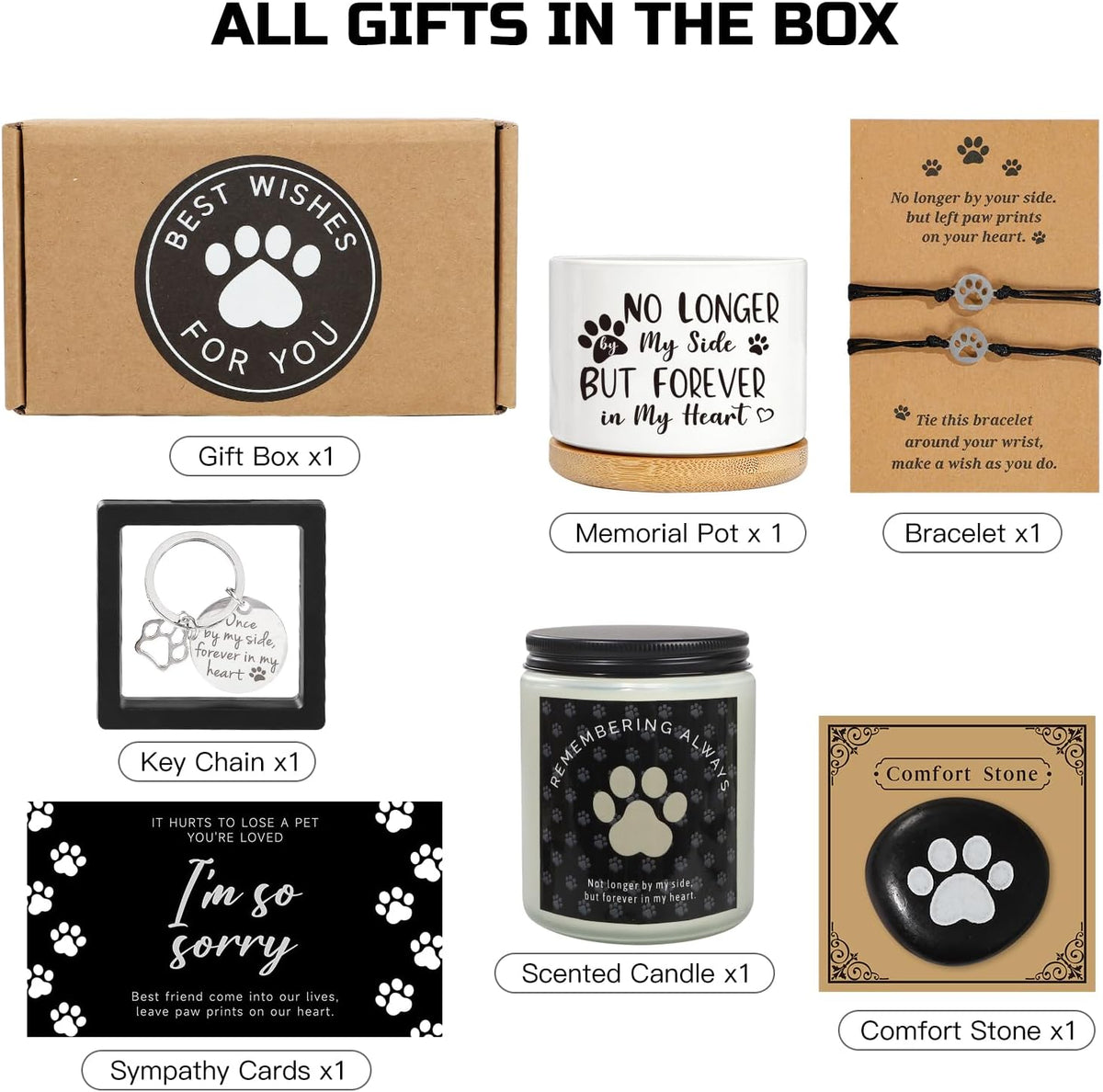 iAOVUEBY Dog Memorial Gifts for Loss of Dog, Loss of Dog Sympathy Gift Baskets, Dog Passing Away Bereavement Remembrance Gifts, Loss of Pet Gift Box for Dogs Lovers Friends Family Coworkers
