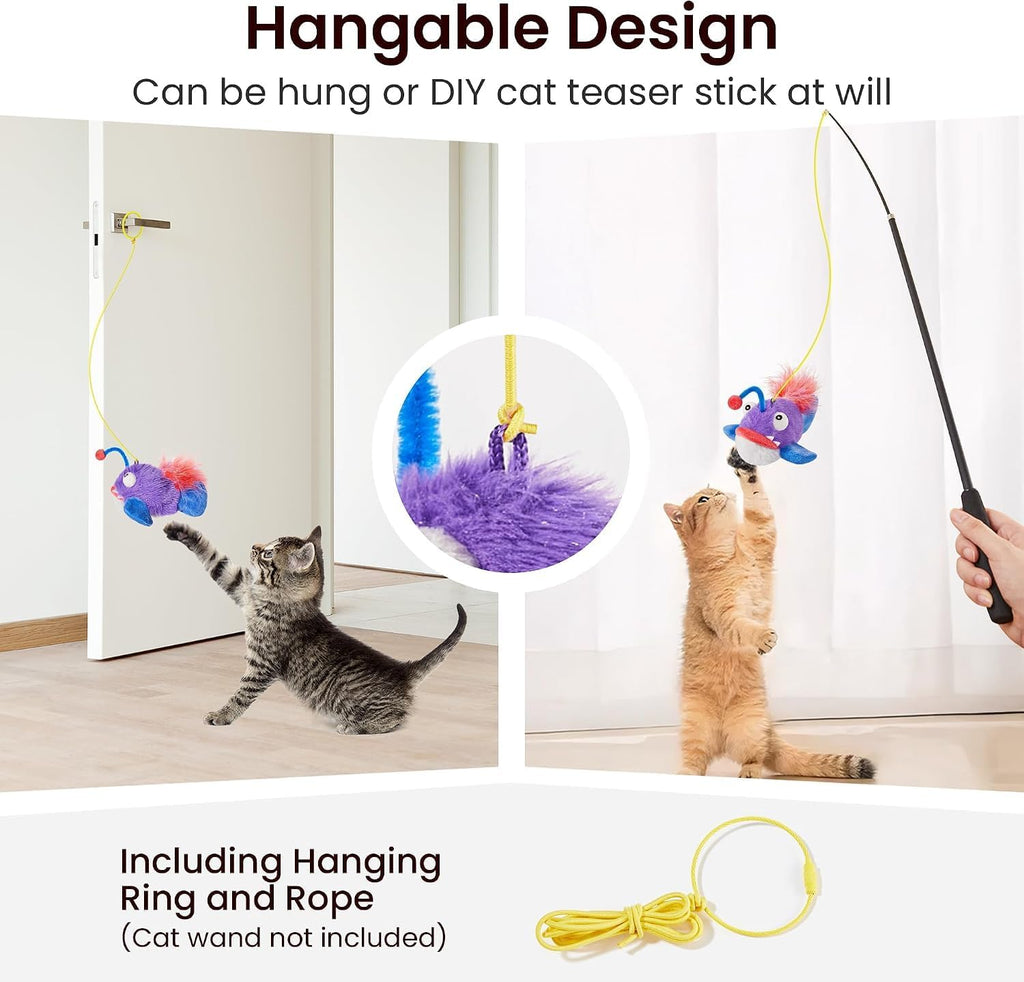 Potaroma Cat Toys Flapping Fish, Interactive Anglerfish with Catnip