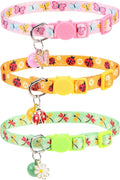 Breakaway Cat Collars with Bell & Cute Pendants, 3 Pack Safety Buckle Kitten by VKPETFR