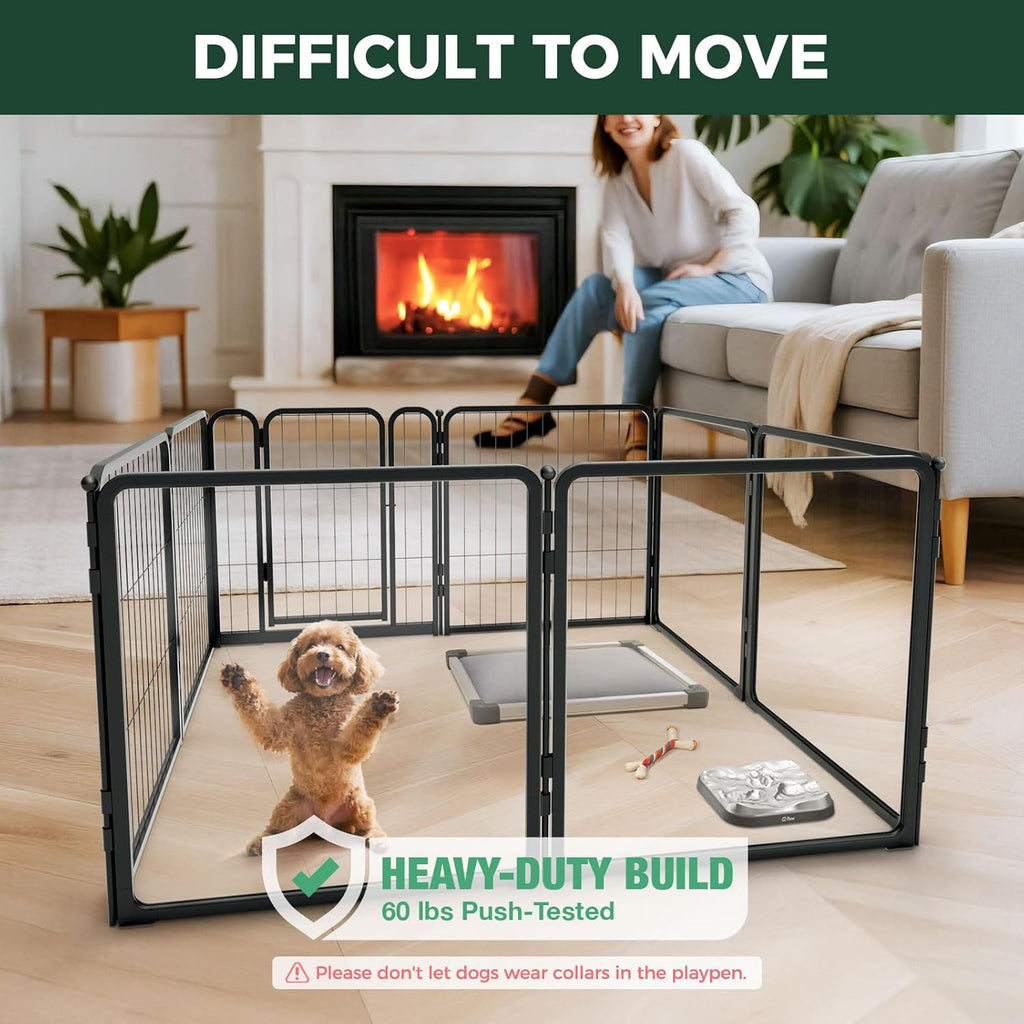 FXW AuraSpace Pro Acrylic & Wire Mesh Indoor Dog Playpen, 24" H, 8 Panels