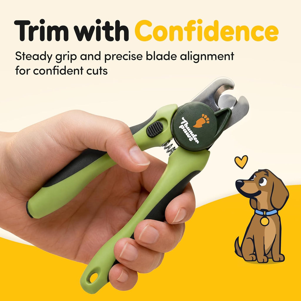 LED Dog Nail Clippers with Light, Pet Nail Trimmer (Green)
