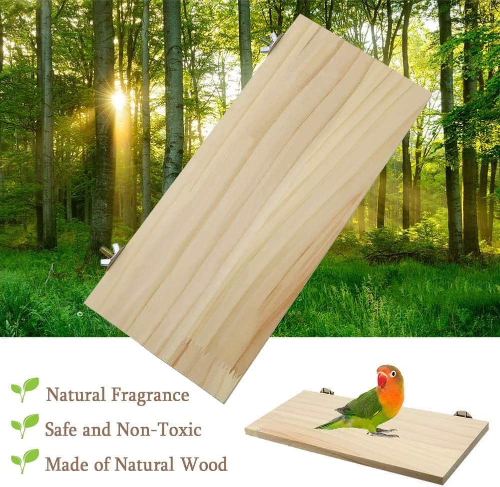 Litewoo Parrot Bird Wood Perch Platform Large Stand Shelf for Budgie, 1PC