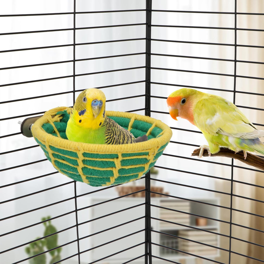 Hypeety Bird Breeding Nest Handmade Cotton Rope Bird Hatch House, Green