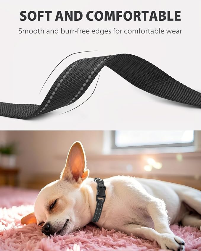 Joytale Small Dog Collar, Reflective and Adjustable Nylon Collar - Image 3