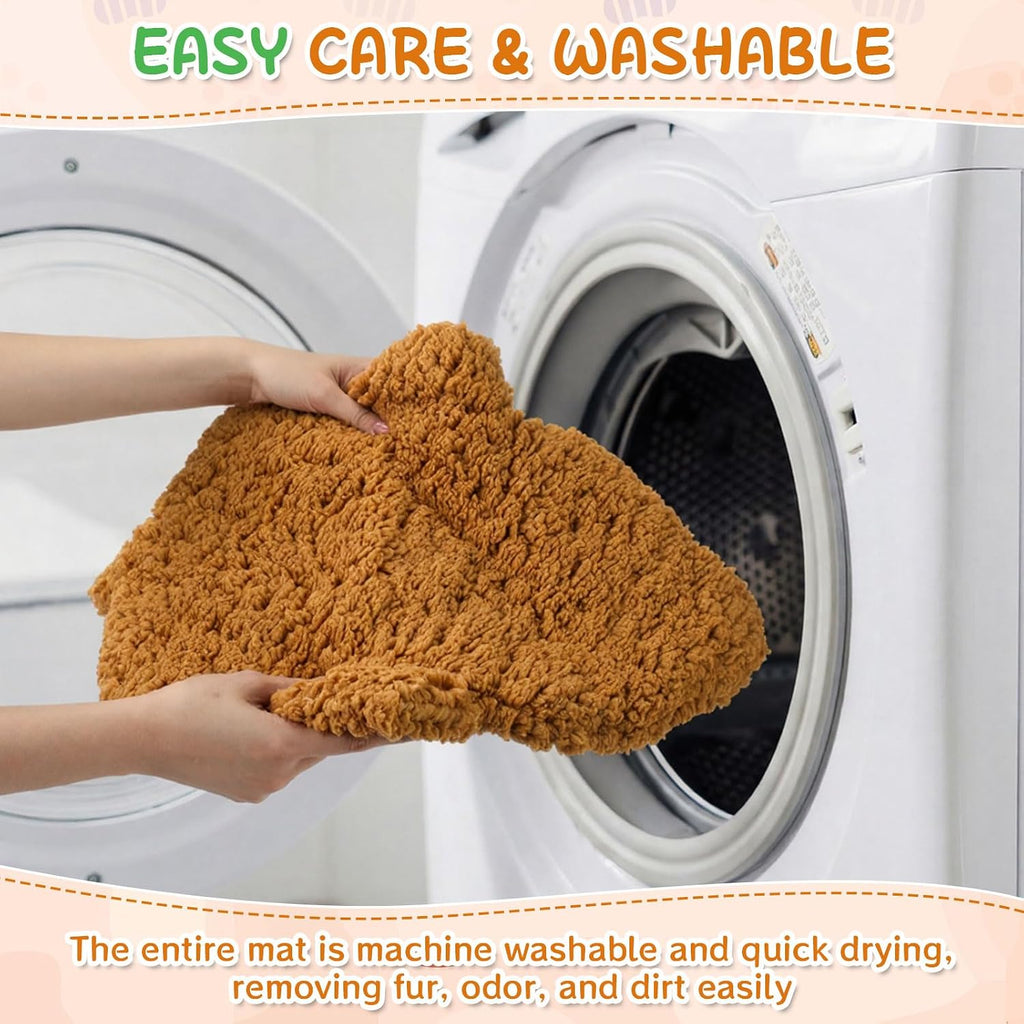 3Pack Self Warming Pet Bed Leaf Pad, Orange, Small-16 x20
