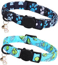 Cat Collar-2 Pack Cat Collars Tennis Balls & Footprint Cat Collar Breakaway by BoboRainbow