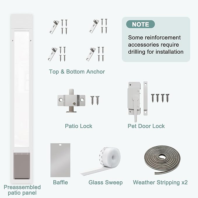 Sliding Glass Pet Door Insert, Easy Install Aluminum Doggy Door - Image 8