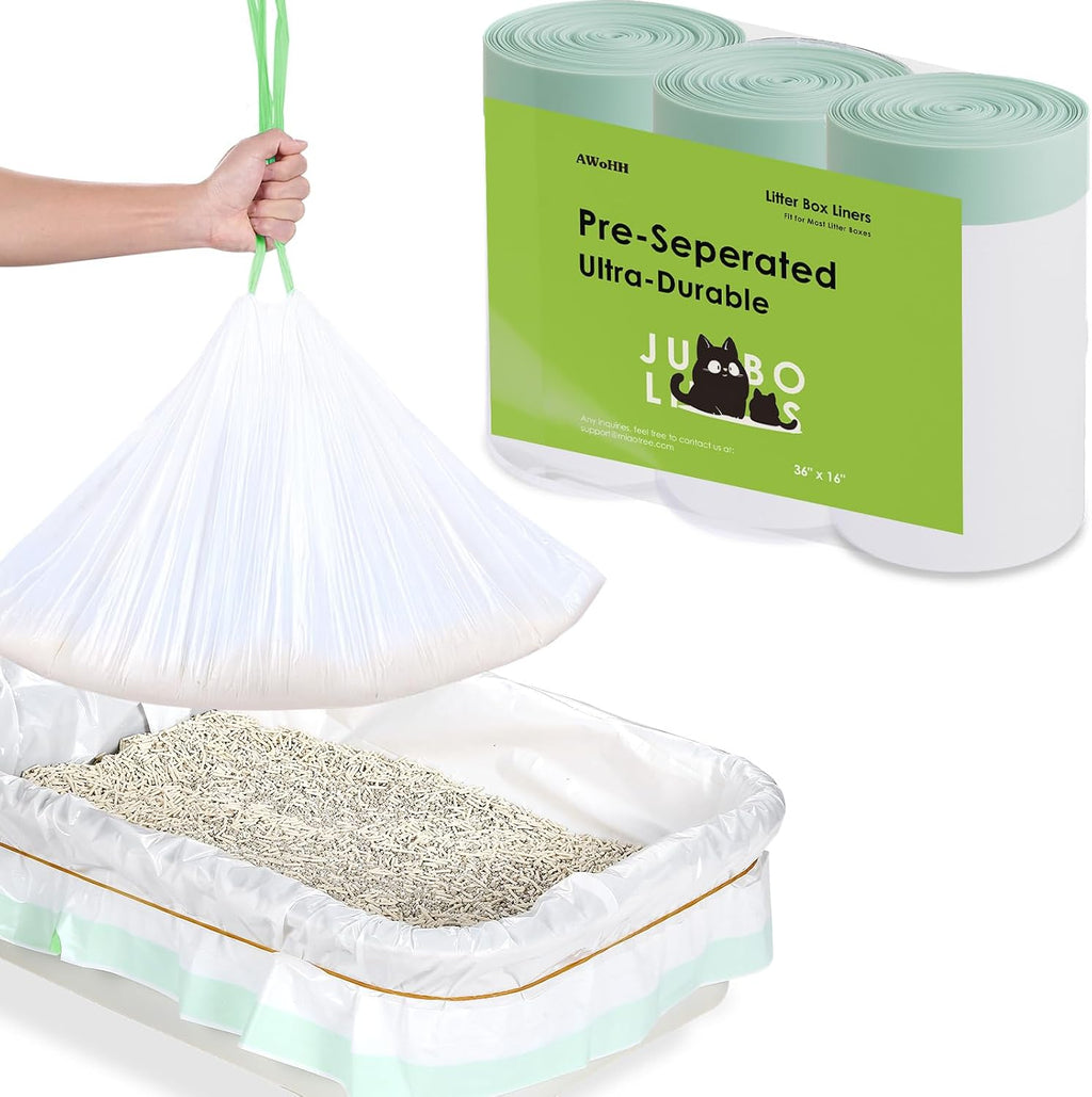 30 Pack Large Cat Litter Box Liners 37"x16", Heavy‑Duty Litter Bags