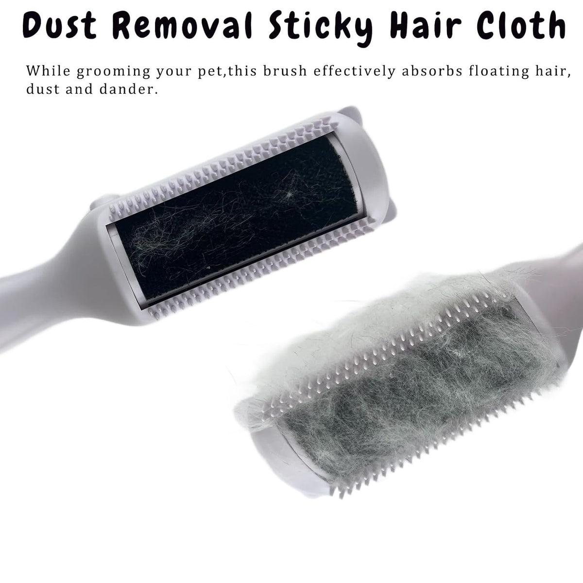 Cat Brush Pet Dry Cleaning Brush Cat Self Sticky Brush for Shedding and Grooming Long Short Hair Removal Comb with Recycling Box for Kitten Dog Rabbit Massage Roller Removes Loose Fur (White)