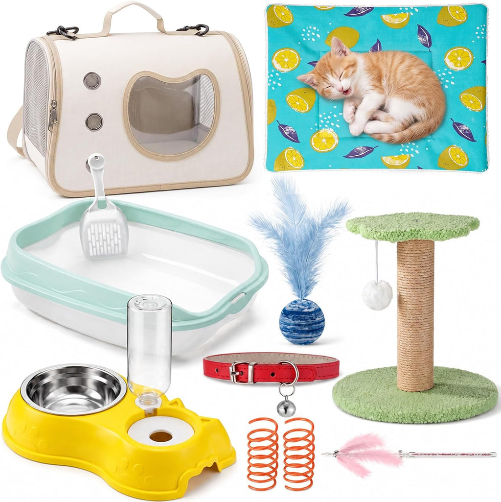 Eccliy 10 Pcs Kitten Starter Kit for Indoor, Classic, Small, White
