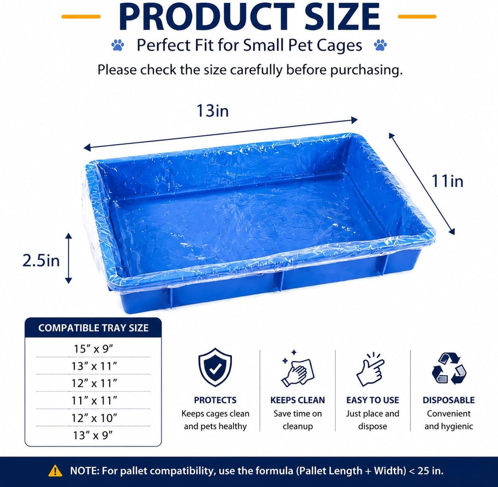 Disposable Small Animal Cage Liner, 100 Count