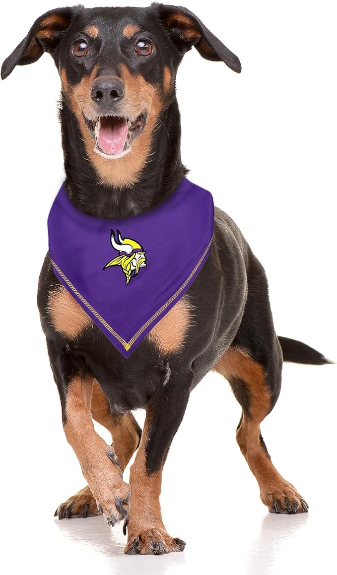 Pets First NFL Minnesota Vikings TIE Bandana, Size Small/Medium. Dog Bandana - Image 4