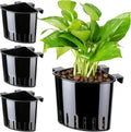 Borlech 2026 Latest Model Large Aquarium Corner Planter Hanging Plant Holder for Fish Tank Aquaponic Plant Cultivation and Aquascape Accessories Decorations (4 Pack) Black