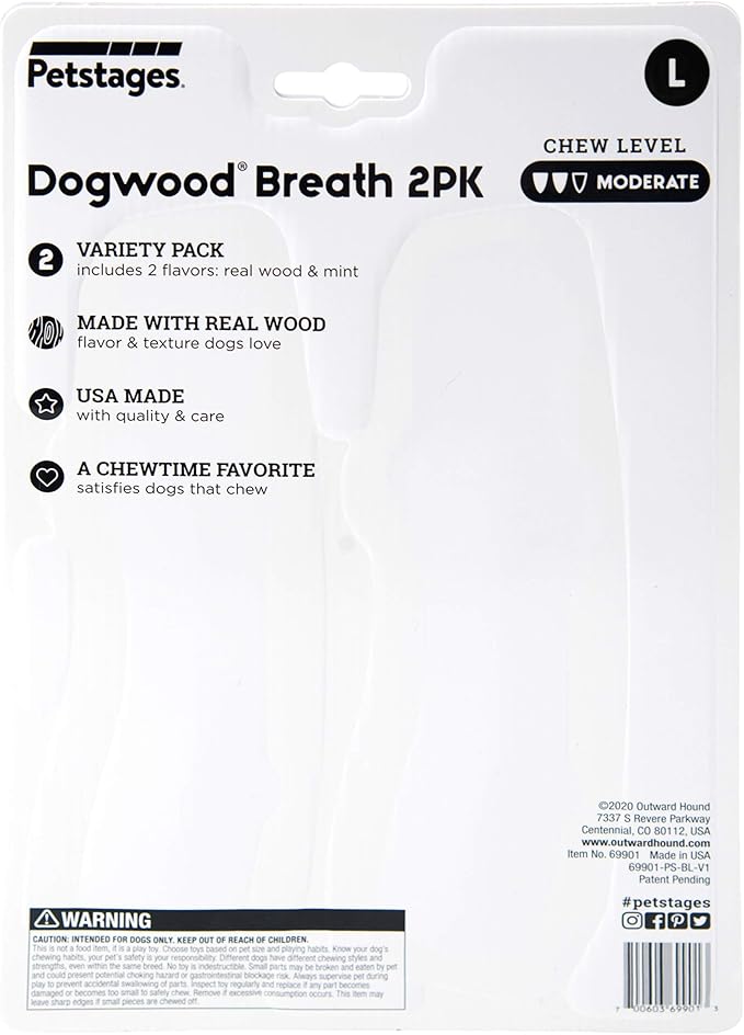 Pupstages by Petstages Dogwood Breath Dog Chew Toy – Real-Wood Blend, Moderate - Image 3