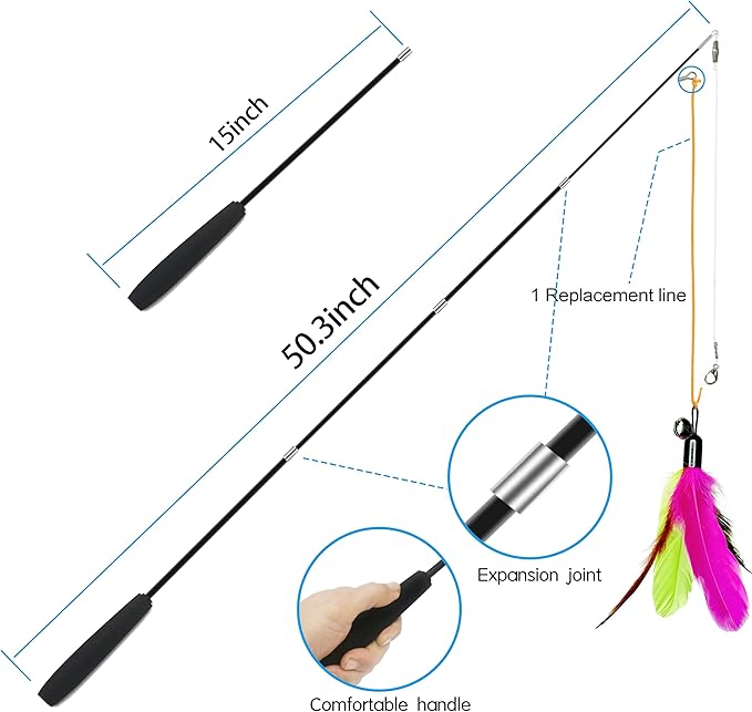 ZPH Cat Toys Interactive for Indoor Cats, Interactive Feather Toy for Teaser - Image 3