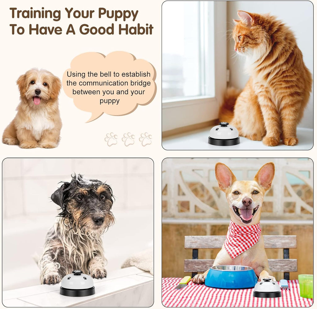 JEXCULL Pet Training Bells, 4 Pack Dogs Bell for Door Potty Training and to Ring to Go Outside Communication Device Dog AgilityTraining Equipment Interactive Toys (White)